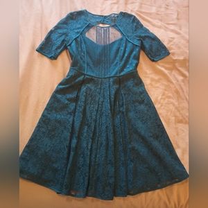 Unique Design Teal Lace Dress